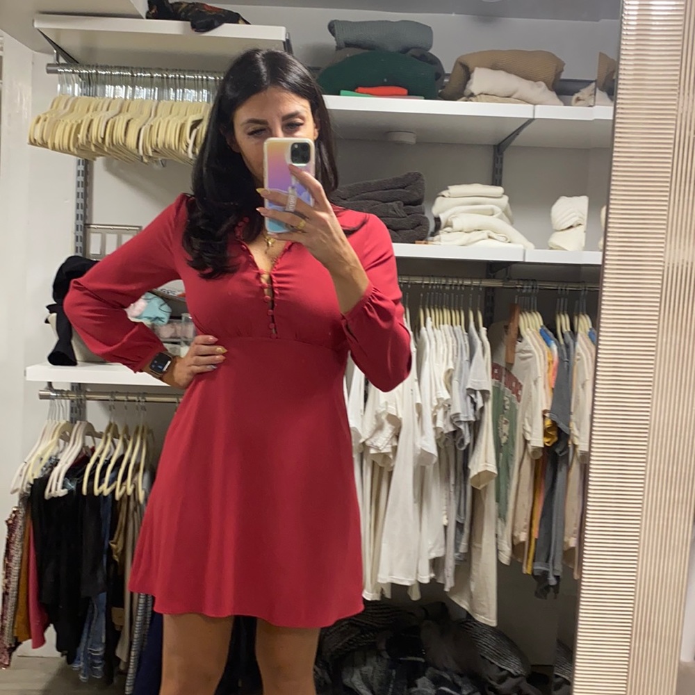 Zara pink long sleeve dress size XS